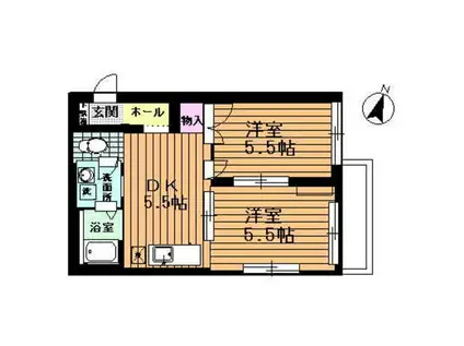 エルミタージュ沙羅(2K/1階)の間取り写真