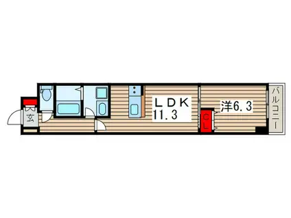 アルヴィータ(1LDK/6階)の間取り写真