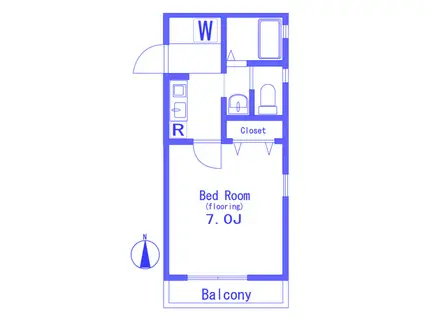 エスベースニッシン(1K/1階)の間取り写真