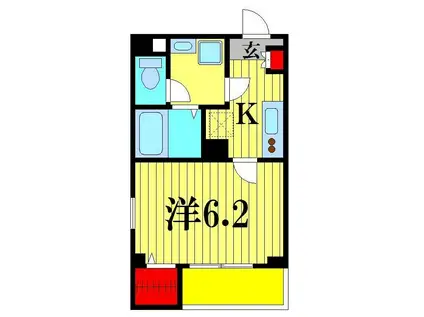 グリシーヌメゾンII(1K/1階)の間取り写真