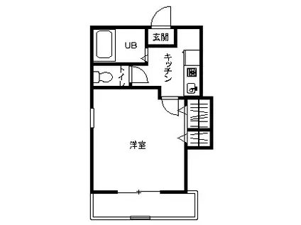 ルナリア(1K/2階)の間取り写真
