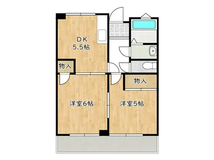 ジョリエビル(2DK/3階)の間取り写真