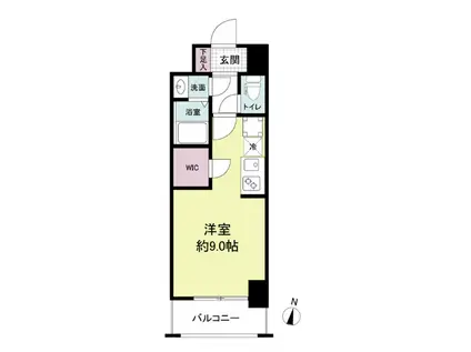 アプリーレ元町ウエスト(ワンルーム/9階)の間取り写真