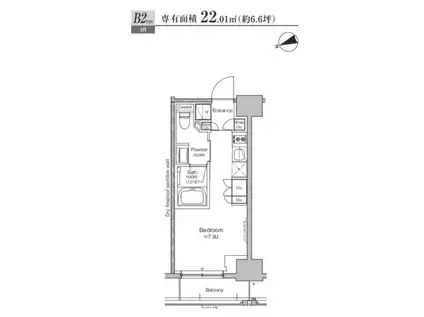 PROUDFLAT TORANOMON プラウドフラット虎ノ門(ワンルーム/12階)の間取り写真