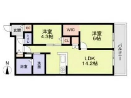 CASA FORESTALE A棟(2LDK/3階)の間取り写真