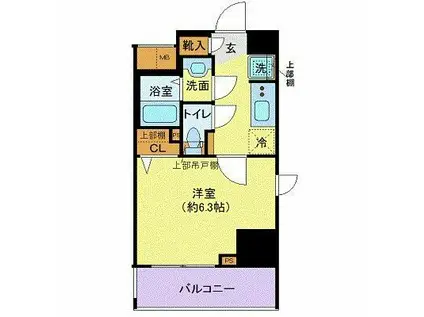 クレイシア西横浜(1K/4階)の間取り写真