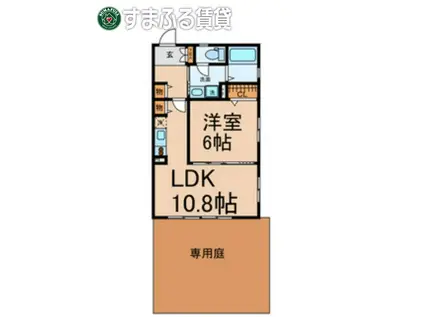 EMERAUDE(1LDK/1階)の間取り写真