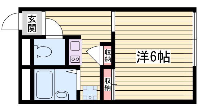レオパレスウィステリア(1K/2階)の間取り写真