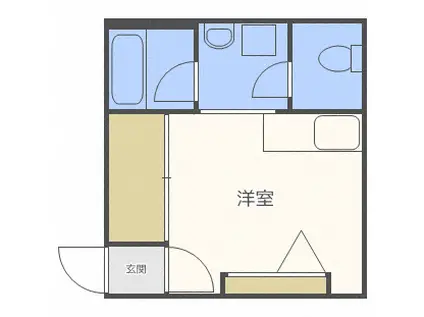 サンセットヒルズ(ワンルーム/1階)の間取り写真