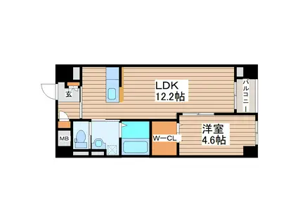 セントレアカマVII(1LDK/5階)の間取り写真