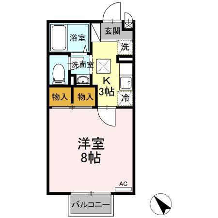 フォンテーヌ・中山(1K/1階)の間取り写真