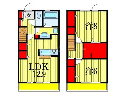 スリーズ(3LDK/1階)の間取り写真
