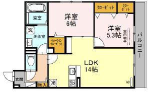 MAISON DU ESPOIR(2LDK/3階)の間取り写真