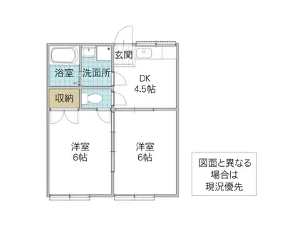 サクラハイツ(2DK/1階)の間取り写真
