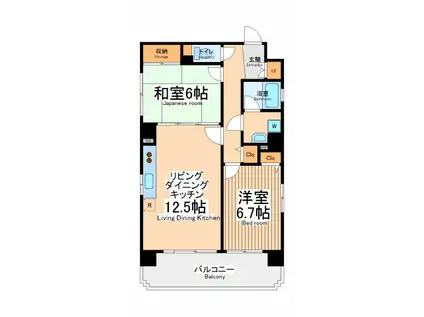 パークサイド青木(2LDK/7階)の間取り写真