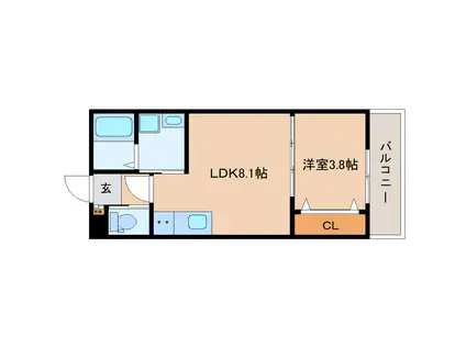 GENTRY王寺(1LDK/1階)の間取り写真