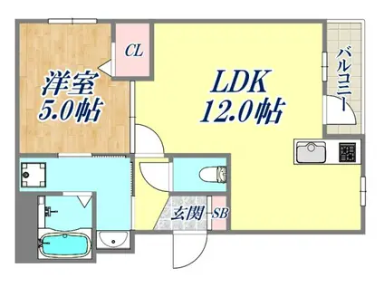 BB SONODA(1LDK/3階)の間取り写真