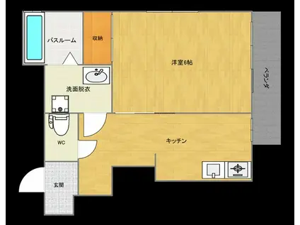 アネックス(1K/2階)の間取り写真