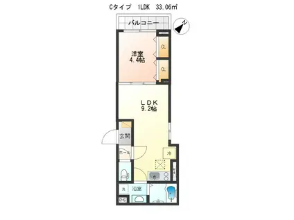 シエル・クラルテ(1LDK/2階)の間取り写真