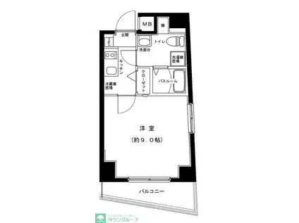 グランフォースお花茶屋(1K/8階)の間取り写真