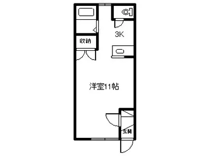 CLAIRE(1K/2階)の間取り写真