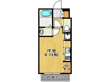 フォルス17(1K/2階)の間取り写真