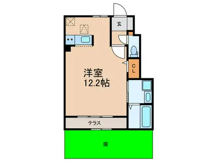 パルク名城(ワンルーム/1階)の間取り写真