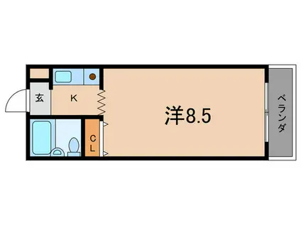 サンブレスト(1K/3階)の間取り写真