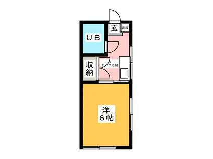 コーポ京(1K/2階)の間取り写真