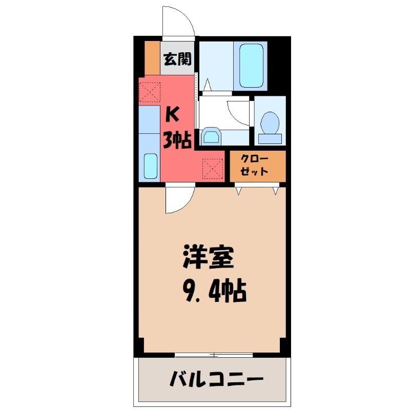 ヴィンテージ(1K/2階)の間取り写真