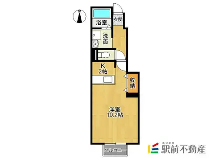 アヴェニールA(ワンルーム/1階)の間取り写真