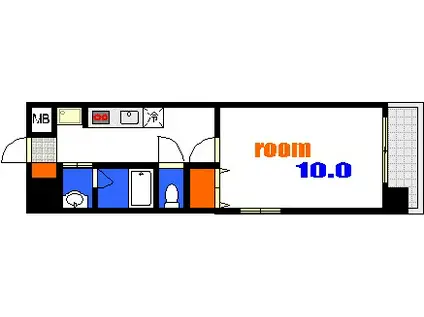 LUTELLA河原町(1K/2階)の間取り写真