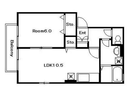 コンフォールウィルモア(1LDK/1階)の間取り写真