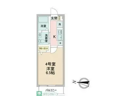 リガーレ(1K/2階)の間取り写真