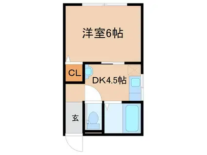 第三白王ハイツ(1DK/1階)の間取り写真