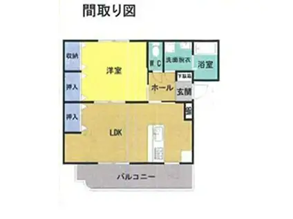 ラピスラズリ(1LDK/1階)の間取り写真