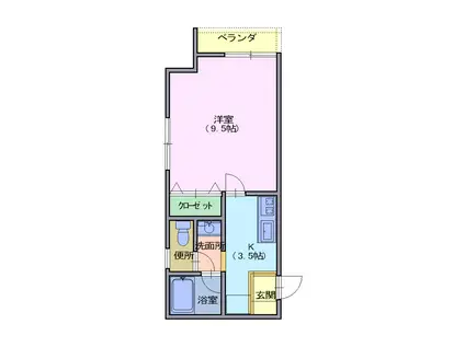 エクセレントアサヒ(1K/3階)の間取り写真