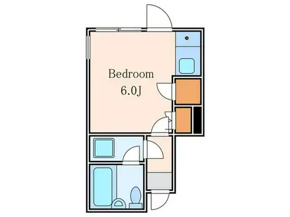 HAPPY・DE・SANGENJAYA(ワンルーム/1階)の間取り写真