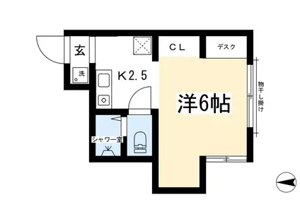 KOGA サウス(1K/1階)の間取り写真