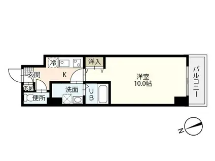 エイトバレー43平和大通(1K/8階)の間取り写真