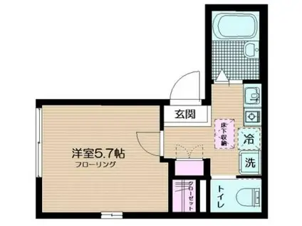 フェリーチェ東高円寺III(1K/1階)の間取り写真