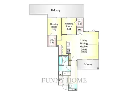 碑文谷5丁目メゾン(2LDK/3階)の間取り写真