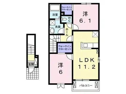 フルハウス幸I(2LDK/2階)の間取り写真