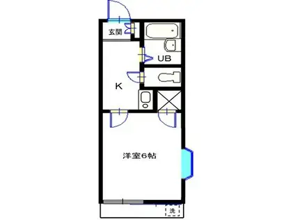 ブランメゾン(1K/2階)の間取り写真