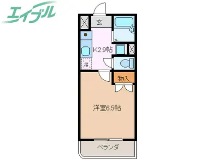 ユーミー池畑マンション(1K/4階)の間取り写真