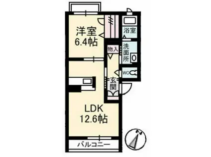 REFISIA GARDEN上安 I番館(1LDK/3階)の間取り写真