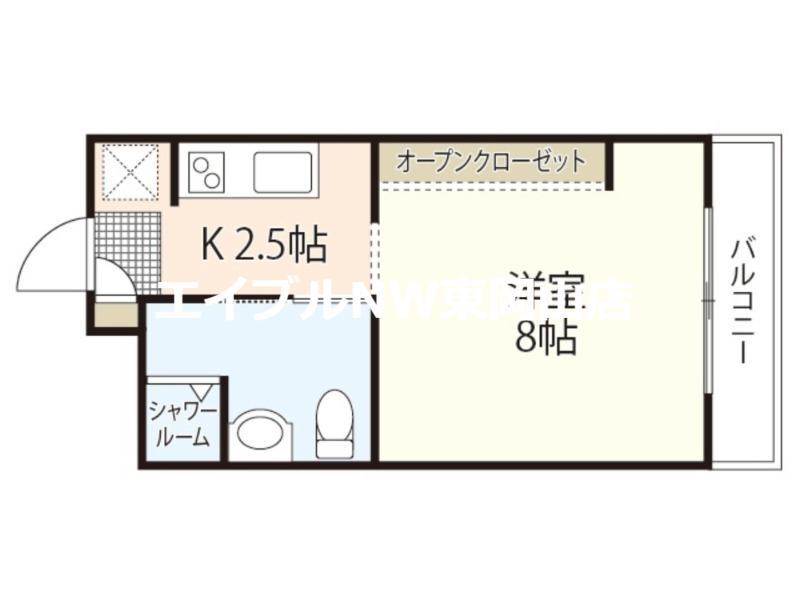 リベラル三野(1K/1階)の間取り写真