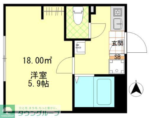 ルミナス千住大橋(1K/1階)の間取り写真