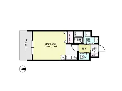 ジェイグランコート大濠公園(ワンルーム/6階)の間取り写真