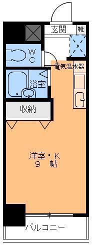アルバートル亜沙野(ワンルーム/3階)の間取り写真